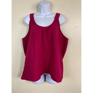 Sundance Sleeveless Gauzy Cotton Tank Top Women size XL Fuchsia Pink Vacation